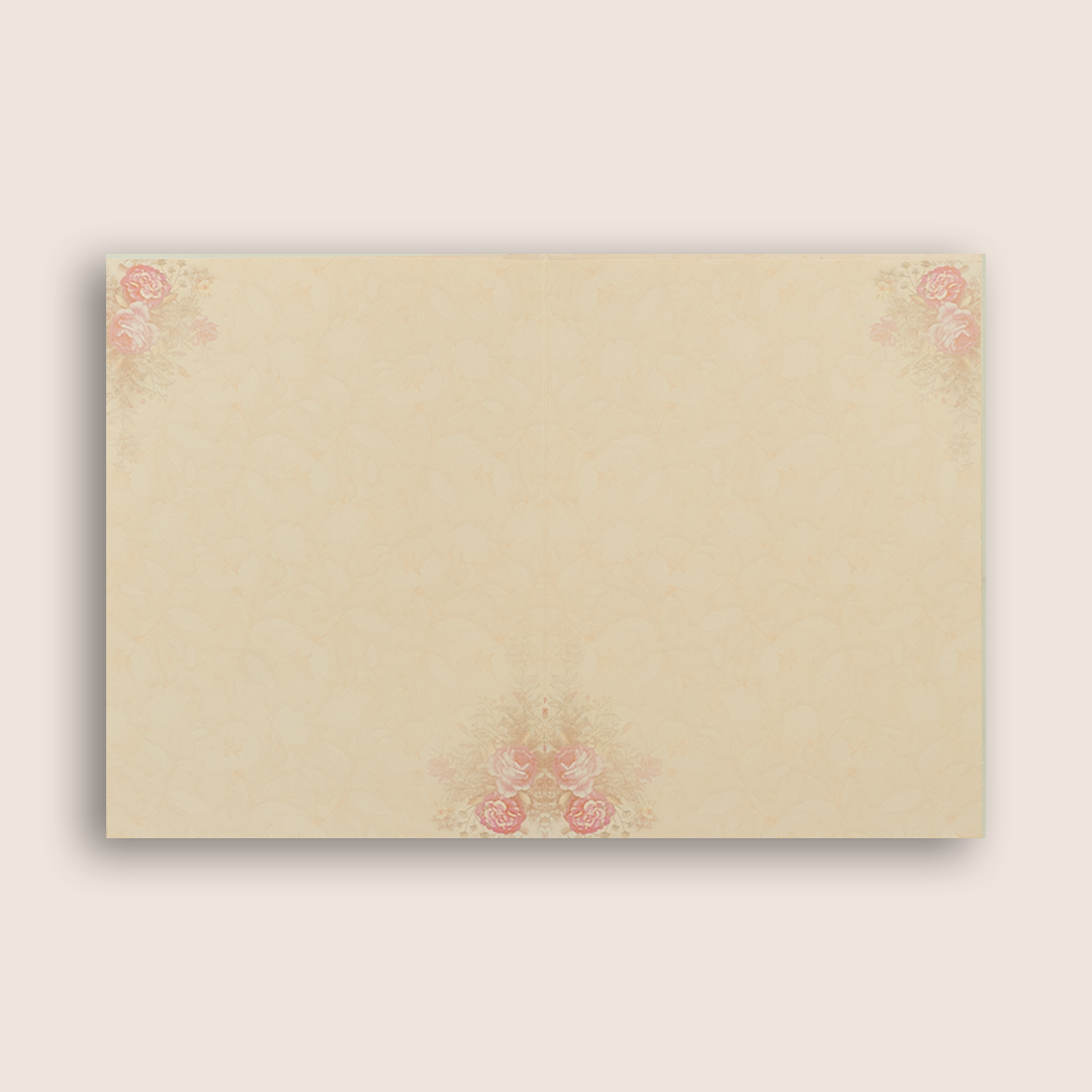 Cream Ganesha Floral Wedding Card - KNKC4071