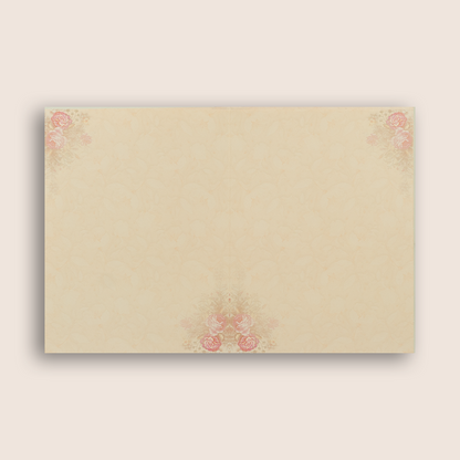 Cream Ganesha Floral Wedding Card - KNKC4071
