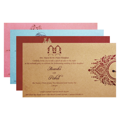 Pink Gold Mandala Cutout Wedding Card-KPR06350