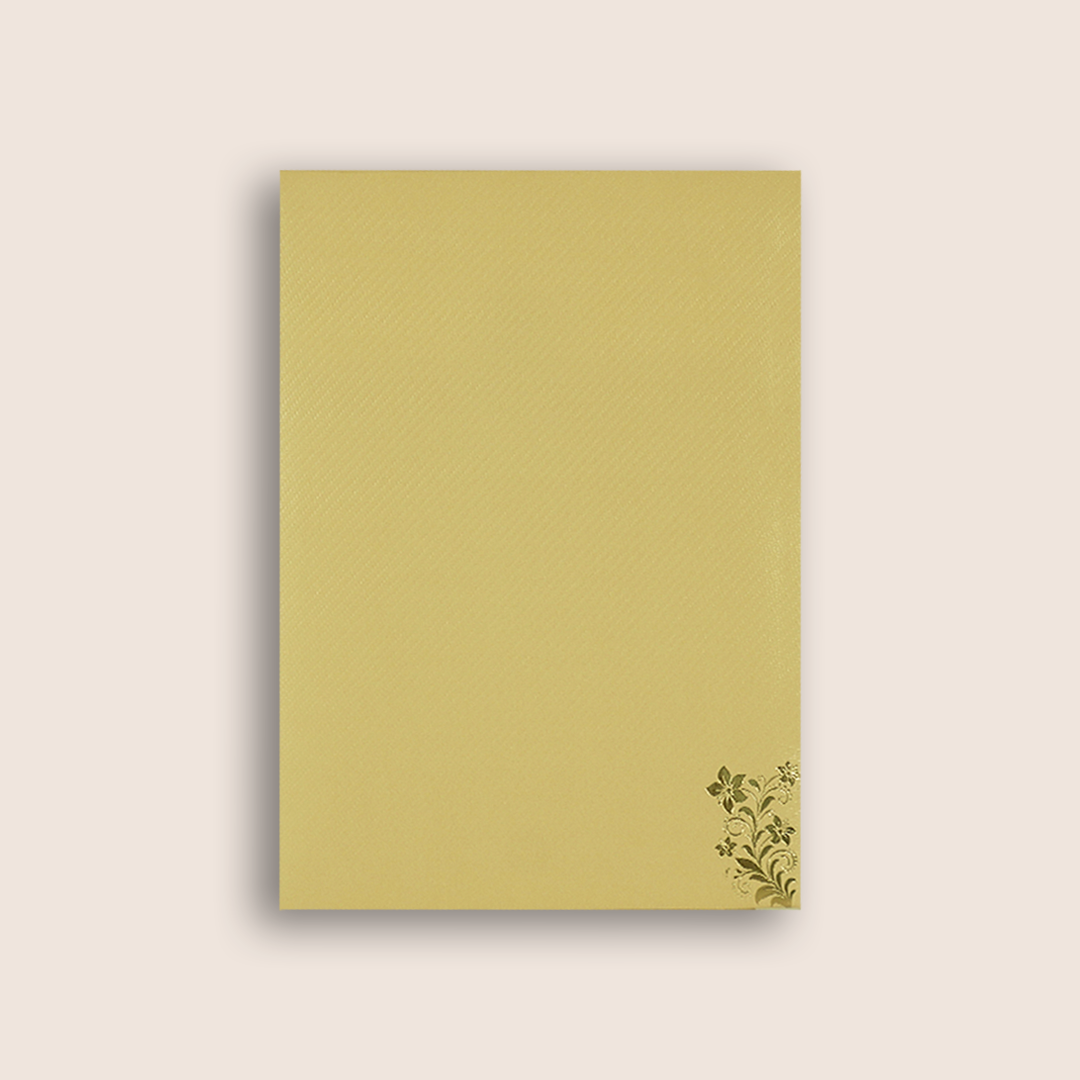 Cream Gold Floral Door Style Wedding Card - KNKTG049