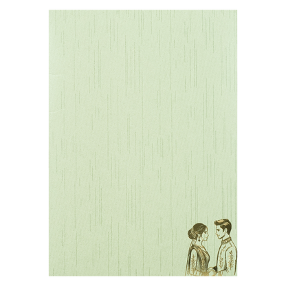 Green Ganesha Couple Gatefold Wedding Card-KNKR043N