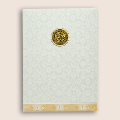 White Pastal Yellow Lord Venkateshwara Wedding Card - KNA2405Y