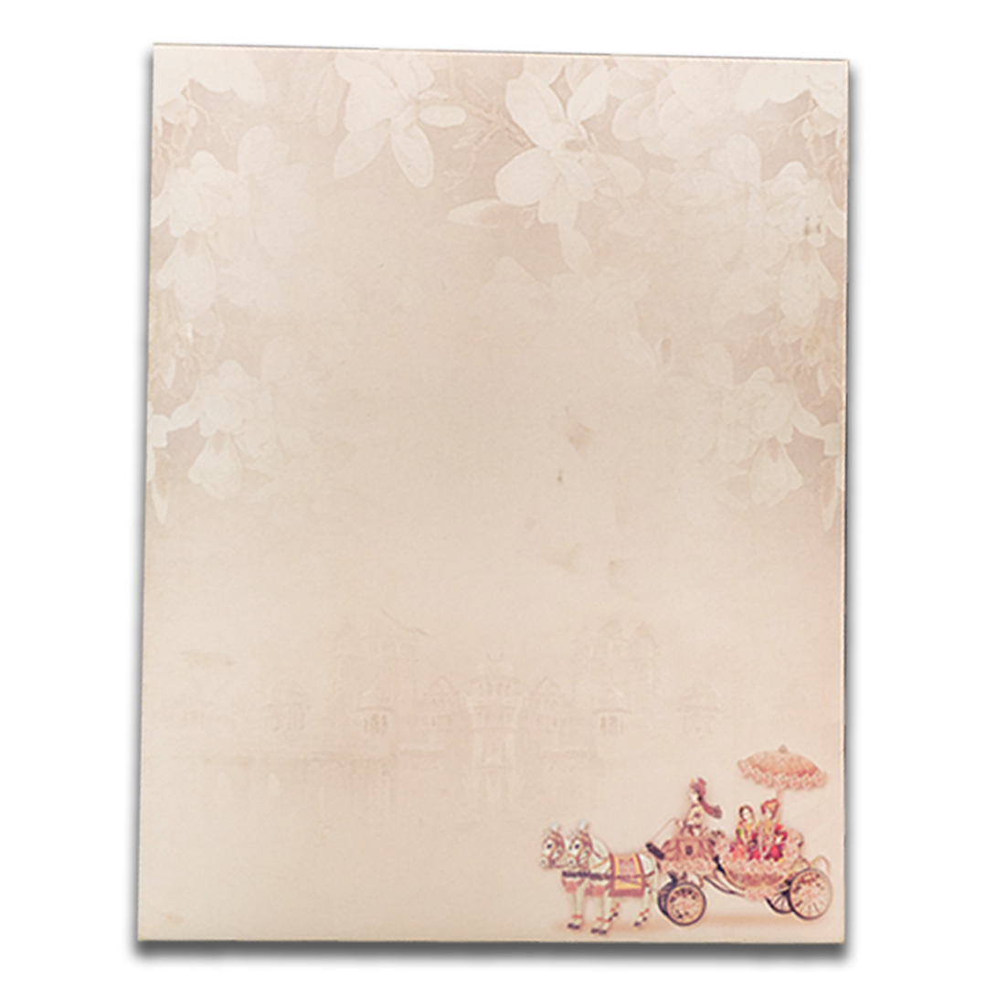 Pink Royal Horse Carriage Wedding Card-KNKJ1150