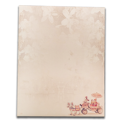 Pink Royal Horse Carriage Wedding Card-KNKJ1150