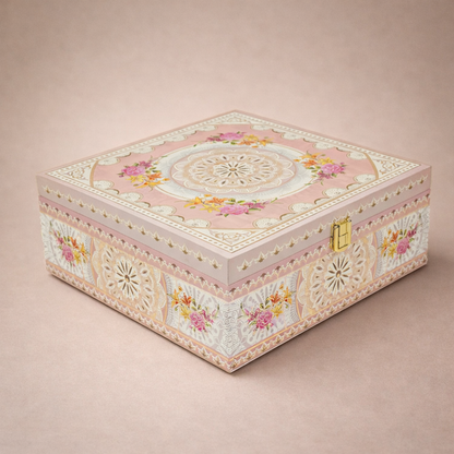 Pastel Peach Mandala Luxury Sweet Jar Box-KBX10105