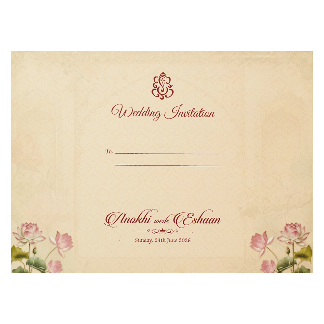 Buy Cream Laser Cut Wedding Card