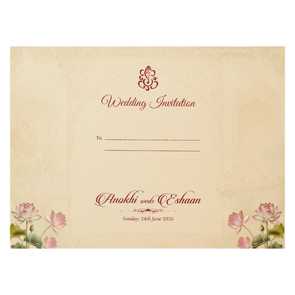 Buy Cream Laser Cut Wedding Card