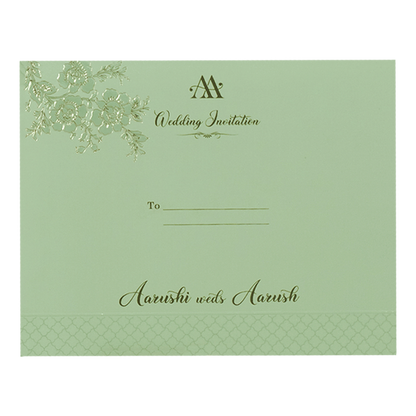Sage Green Floral Textured Wedding Card-KSI64740