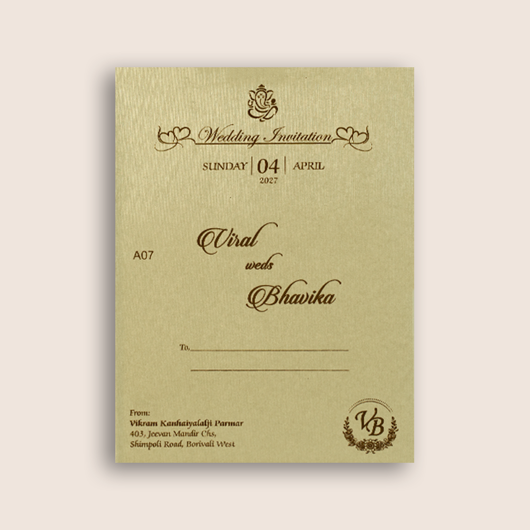 Ivory Floral Laser Cut Marriage Invitation - KMARA070