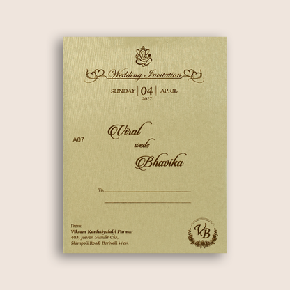 Ivory Floral Laser Cut Marriage Invitation - KMARA070