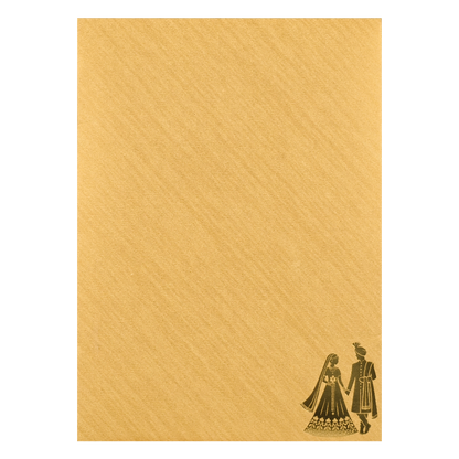 Gold Couple Gatefold Wedding Card-KNCM045G