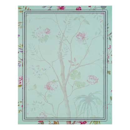 Blue Padded Floral Wedding Card-KNMO9316