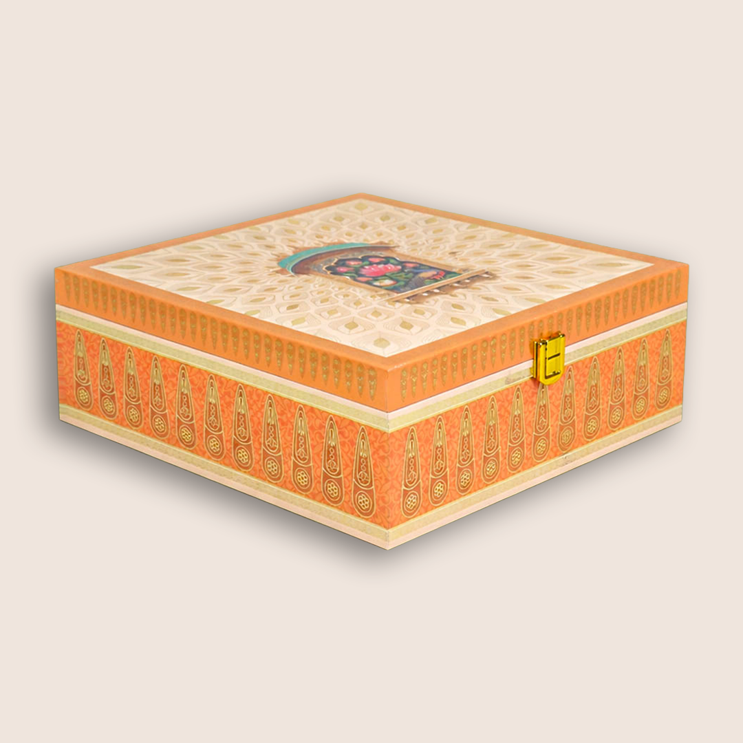 Elegant Orange Lotus Luxury Sweet Jar Box-KBX10107