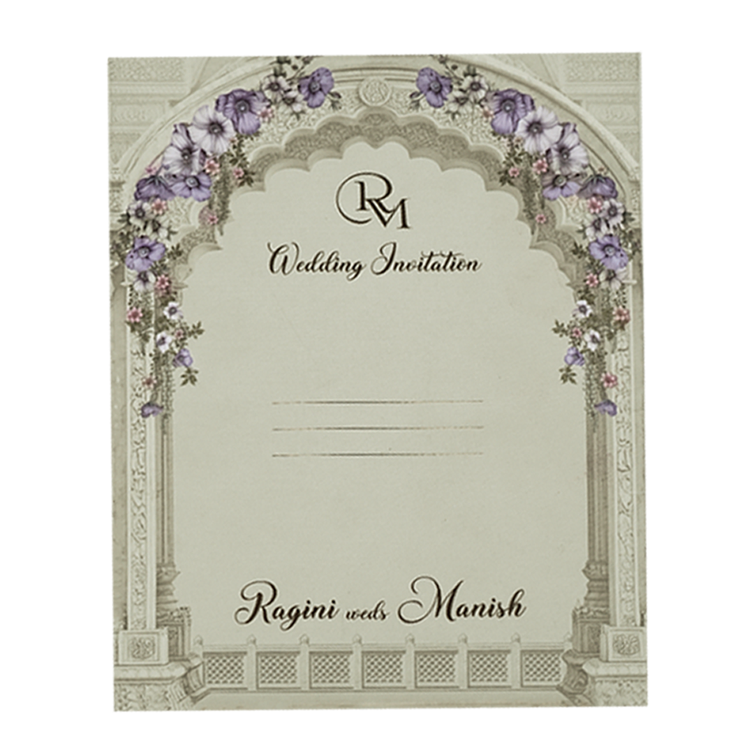 Lavender Floral Wedding Card-KSI64700