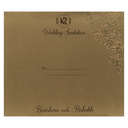 Gold Floral Ornate Wedding Card-KSI64900