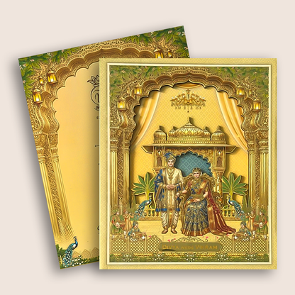 Sandal Bride Groom Padded Wedding Card - KNMO9319