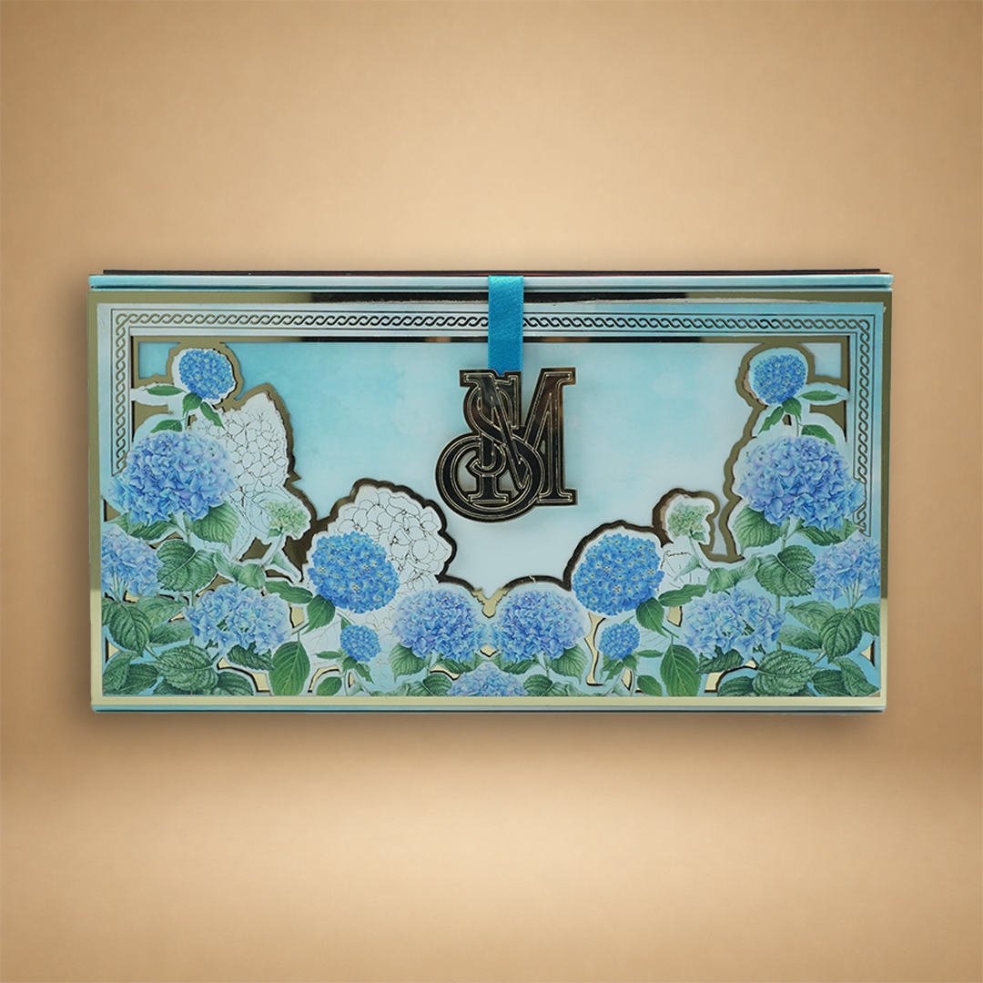 Pastel Blue Premium Floral Luxury Invitation Box - KNLW20244