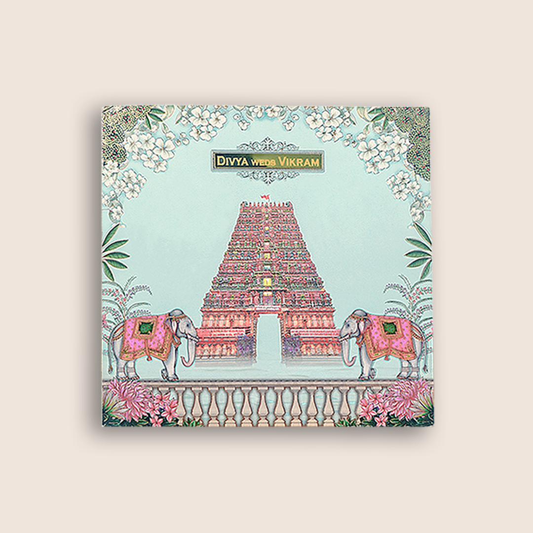 Blue Temple Wedding Invitation - KNKD8112