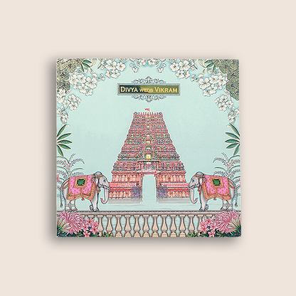 Blue Temple Wedding Invitation - KNKD8112