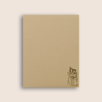 Pastel Pink Lord Radha Krishna Door Style Wedding Card - KNRR8709P