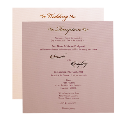 Cream Laser Cut Padded Heritage Couple Wedding Card-KMMWD1125