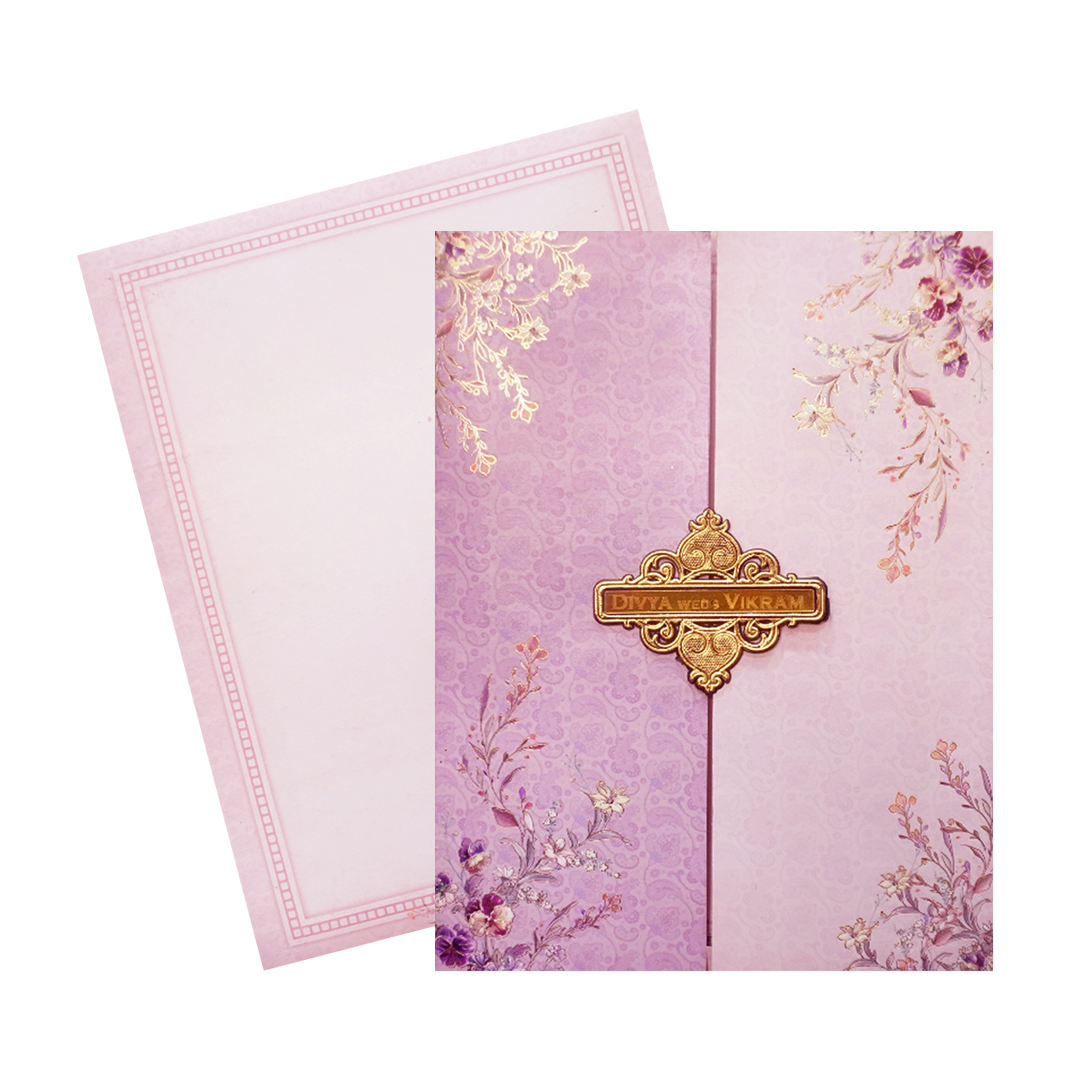 Pastel Pink Floral Wedding Card-King of Cards