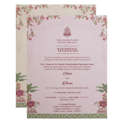 Mint Green Padded Elephant Wedding Card- KVN07720