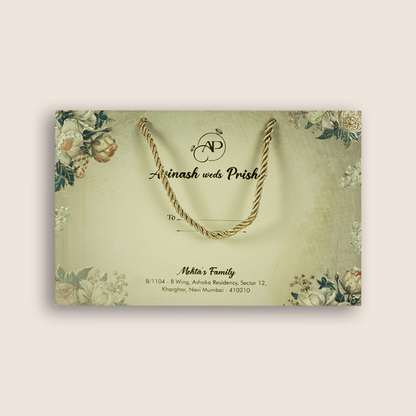 Green Embossed Floral Luxury Wedding Invitation Box - KSI32730
