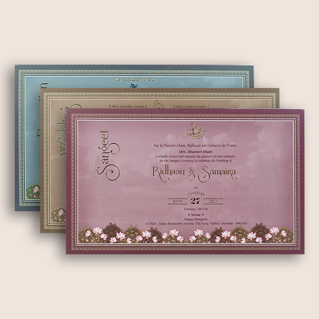 Green Lord Balaji Padmavathi Padded Marriage Card - KVN08060