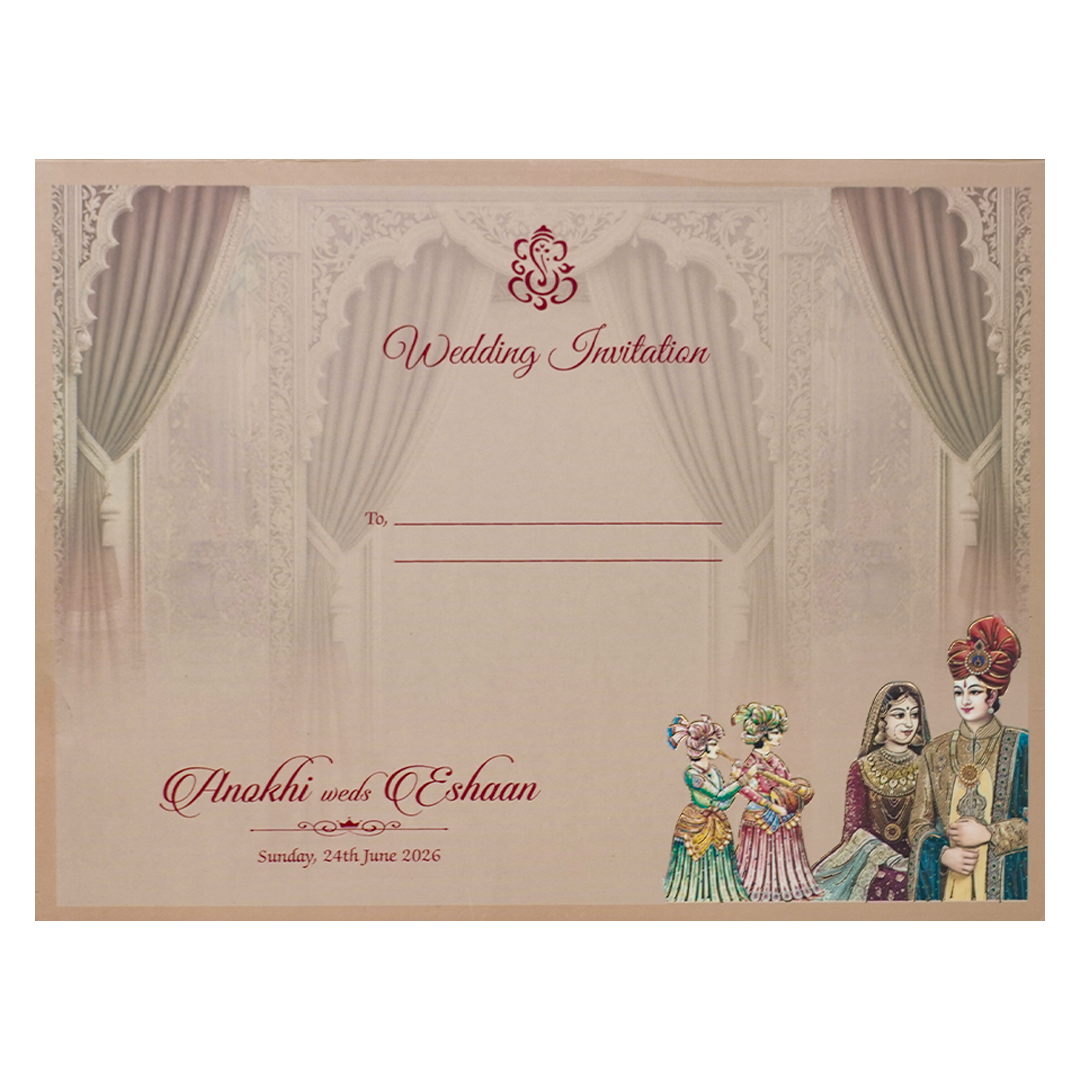 Buy Pink Laser Cut Padded Wedding Card