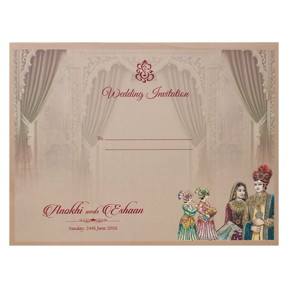 Buy Pink Laser Cut Padded Wedding Card