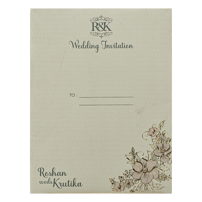 Dusty Grey Floral Wedding Card-KSI64890