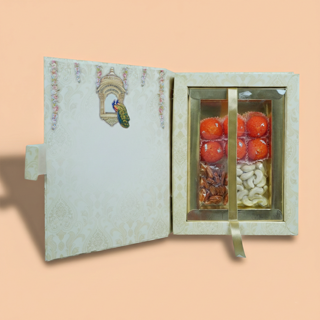 Sandal peacock premium sweet box card-KNK7901S