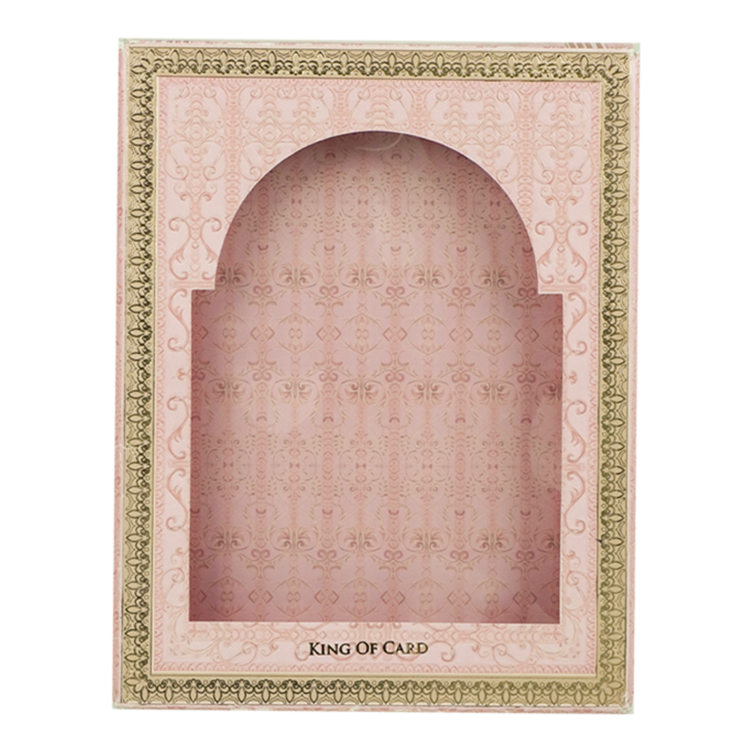 Pink Floral Bride Groom Laser-Cut Wedding Card-KNKUP047