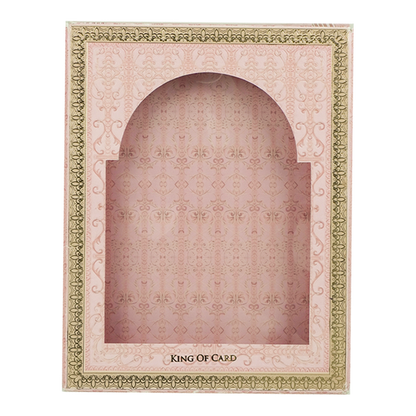 Pink Floral Bride Groom Laser-Cut Wedding Card-KNKUP047