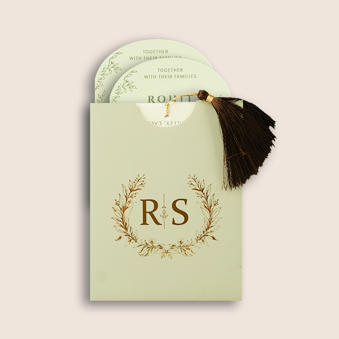 Grey Floral marriage Invitation Card - KJP25230