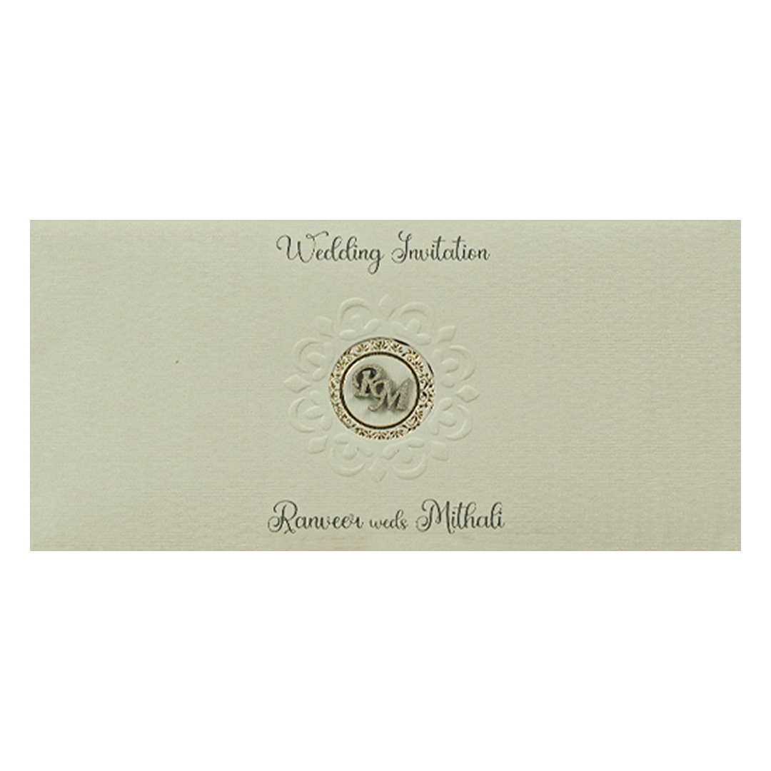 Grey Mandala Wedding Card-KSI64880