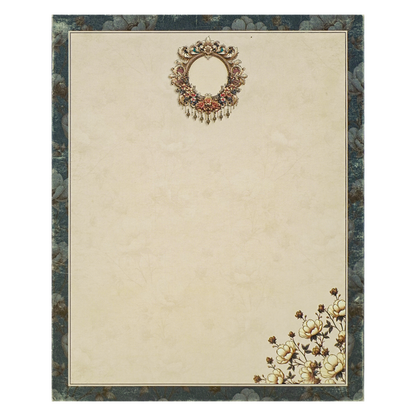 Blue Padded Floral Wedding Card-KAK01430
