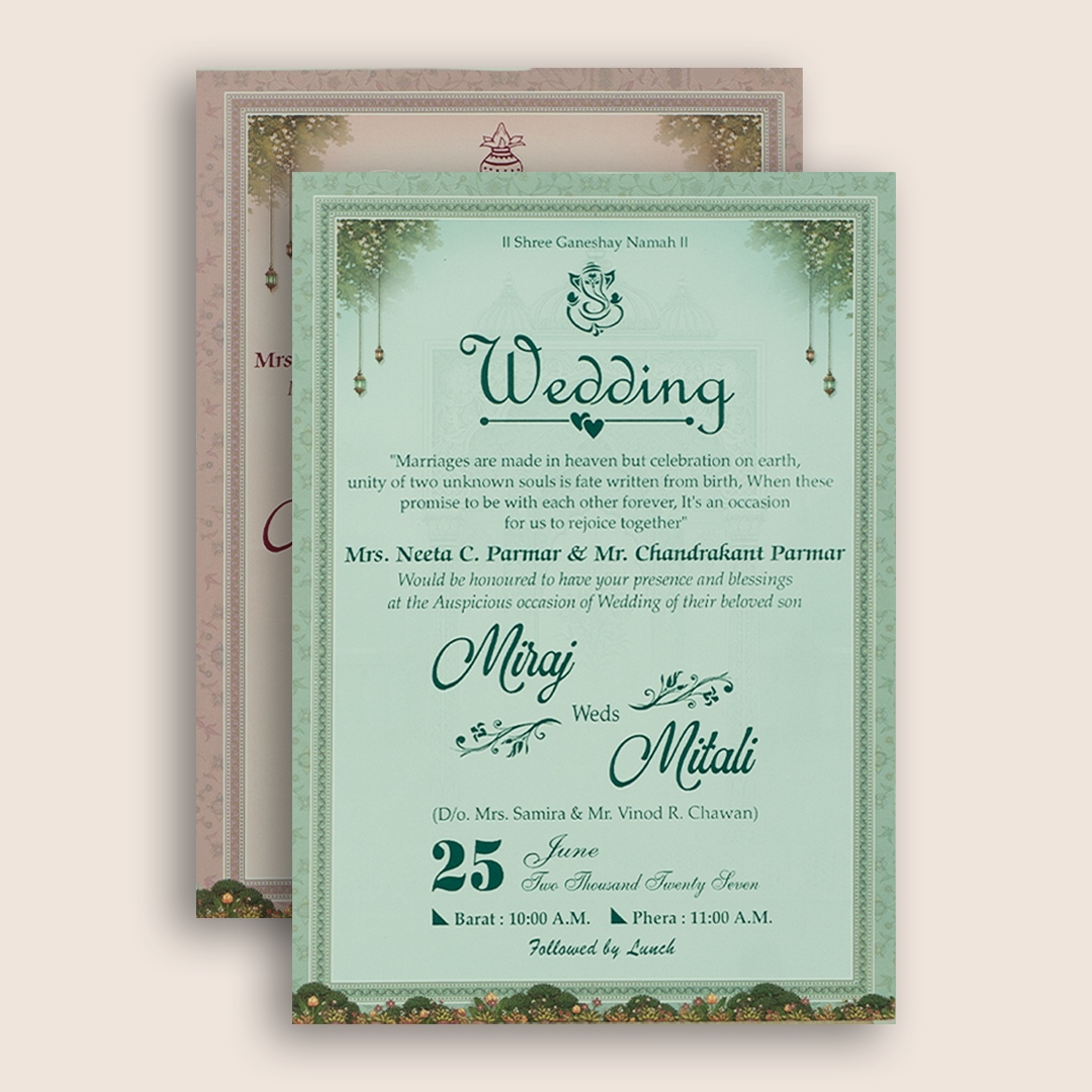 Blue Bride Groom Door Style Padded Marriage Card - KSH18520