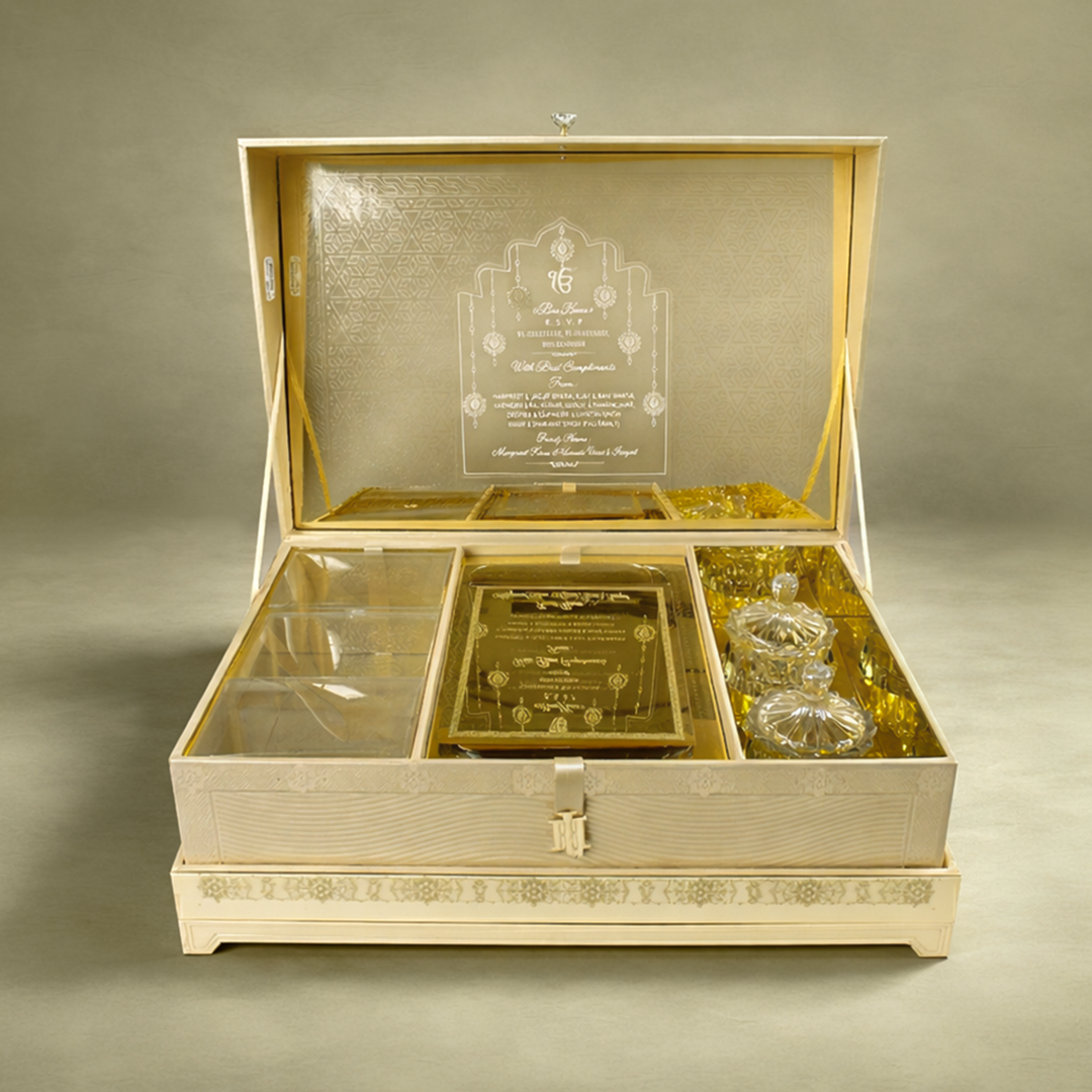 Gold Premium Lase-Cut Luxury Invitation Box-KNLW20247