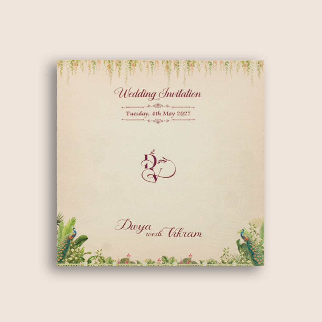 Pastel Pink Royal Baraat Wedding Invitation Card - KNSR8812B