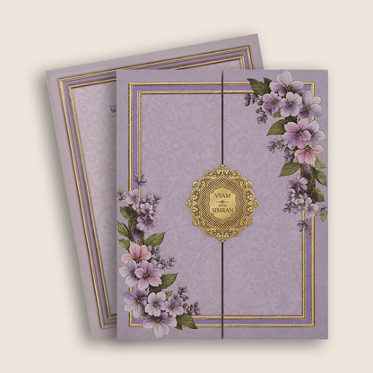 Lavender Floral Door Style Wedding Invitation - KPR07240