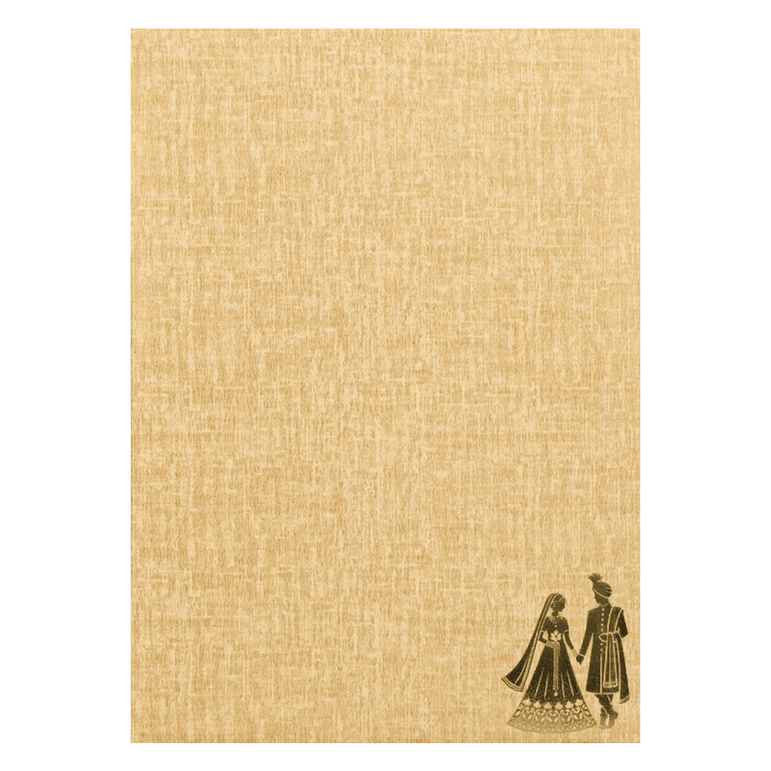 Gold Ganesha Couple Gatefold Wedding Card-KNCM45BR