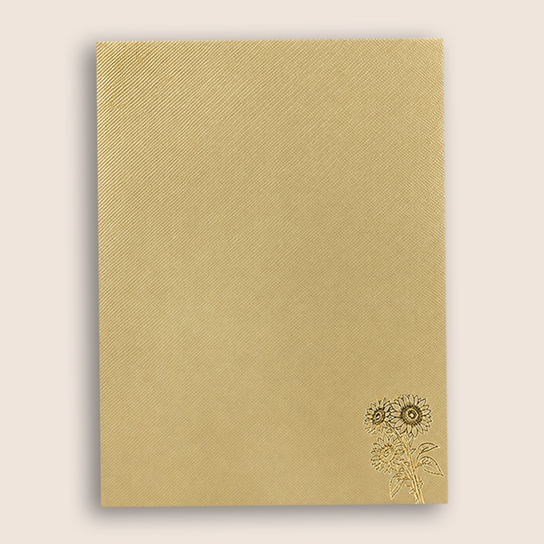 Ivory Floral Door Style Wedding Card - KNKTG048