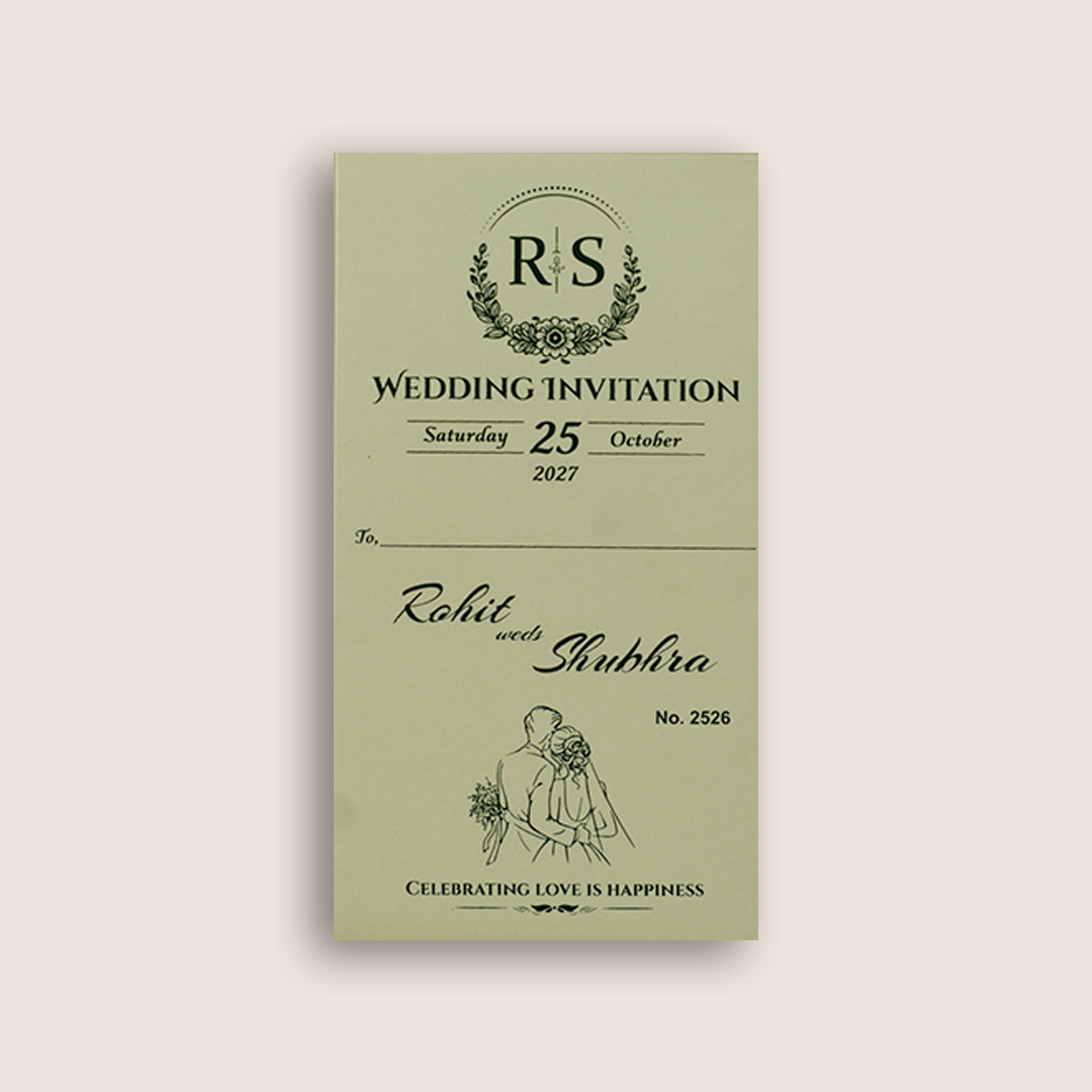 Teal Green Floral Wedding Card - KJP25260