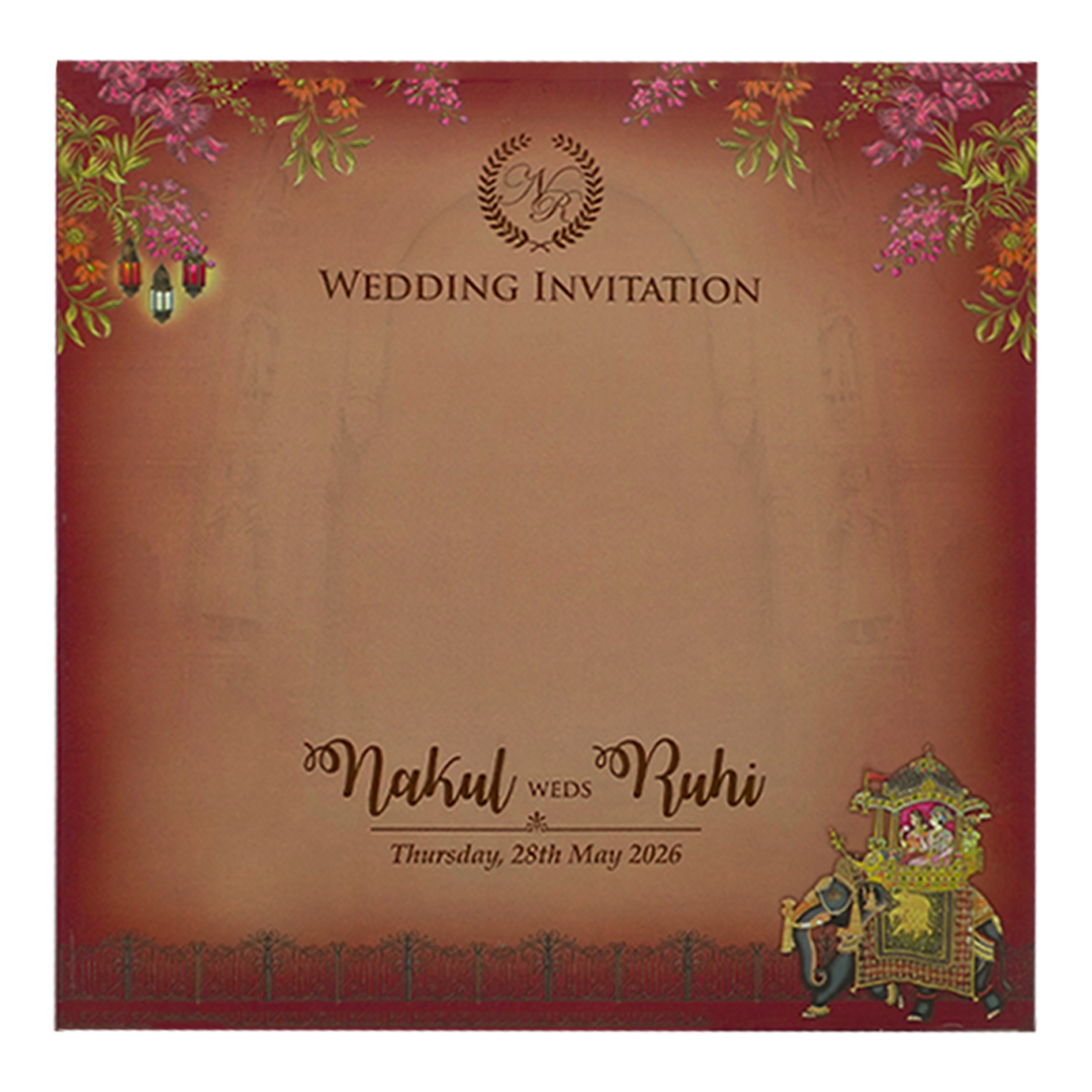 Royal Couple Elephant Padded Wedding -KRE27920