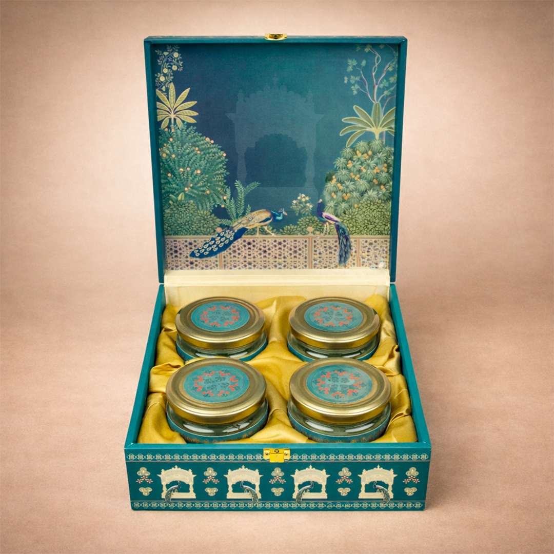 Royal Blue Peacock Luxury Sweet Jar Box-KBX10104