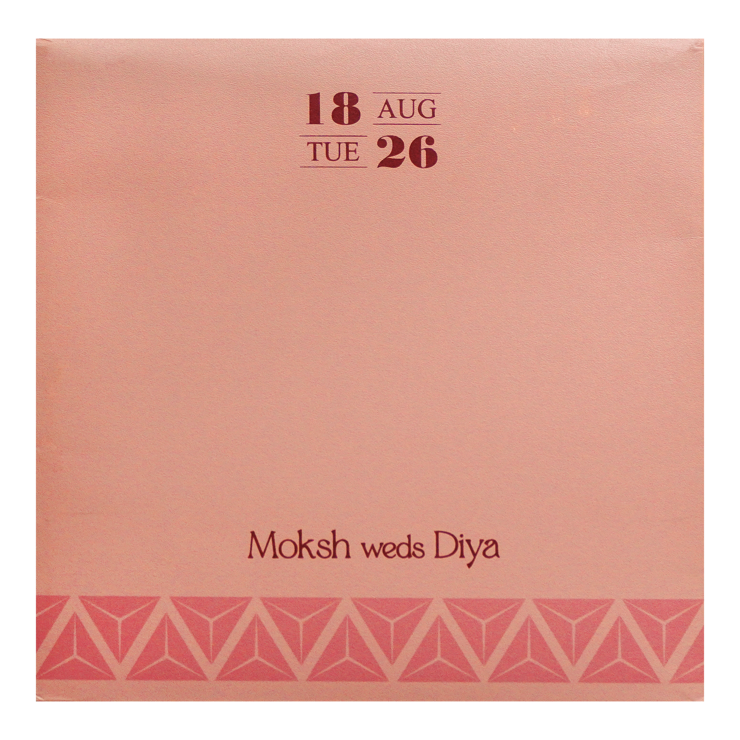 Rose Gold Padded Wedding Invitation Card-KPR24780
