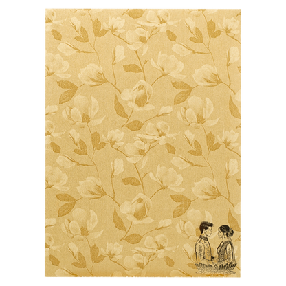 Gold Door Style Floral Bride&amp;Groom Wedding Card-KNKC46GF