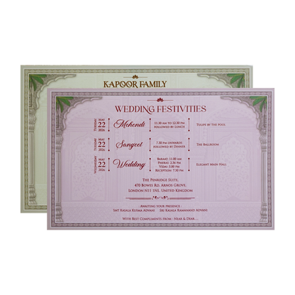 Royal Grey Palace Theme Wedding Card - KFR16310